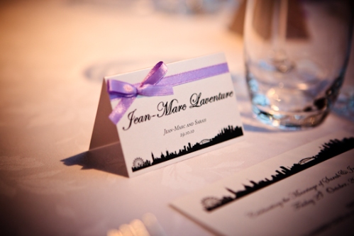 Cream and Lilac place cards custom made by B Studio Wedding Invitations